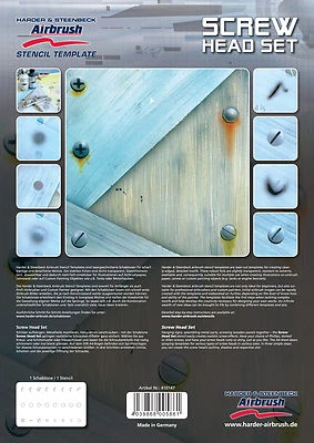 PLANTILLAS DE AERÓGRAFO HARDER & STEENBECK - JUEGO DE CABEZA DE TORNILLO Foto 1 de 2