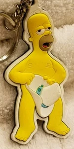 THE SIMPSONS 3D KEYCHAIN HOMER NAKED COWBOY 3" MINT - Picture 1 of 2