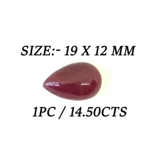 14.50 Ct Deep Red Ruby Pear Cabochon 19x12 mm A1 Quality Loose Gemstone RW 6110 - Picture 1 of 4