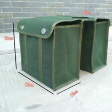 Army Canvas Double Pannier Bag Green Bike Rear Seat Retro Military Classic