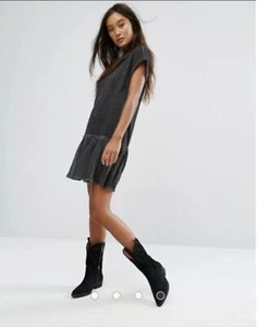 All Saints Jody Jersey dress size XS Charcoal Grey/black 100% Rayon - Picture 1 of 9