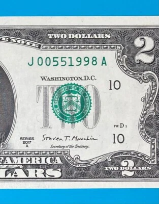 May 5, 1998 : J 00551998 A BIRTHDAY Note $2 Two Dollar Bill *UNC*   - Image 1 of 3