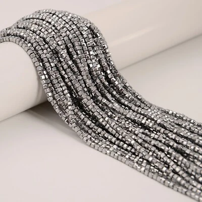 Cuentas de cubo de Rubik facetadas de hematita gris/oro/plata/cobre 2,5 mm 15,5"" hilo Foto 1 de 4