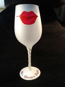 Top Shelf Wine Glass NIB w/Tags - Mrs. Always Right - Picture 1 of 5