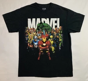 Herren Vintage Marvel Bürgerkrieg schwarz Hemd Large L Wolverine Deadpool Ironman - Bild 1 von 4