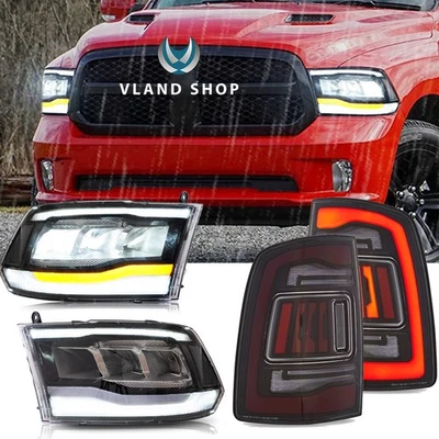 Combo de 4 luces traseras LED + faros para Dodge Ram 1500 Ram 2500 3500 para 09-18 Foto 1 de 4