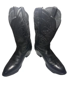 Ariat Men's Heritage Western R Toe Black Deertan Boots #15770 size  8C - Picture 1 of 19