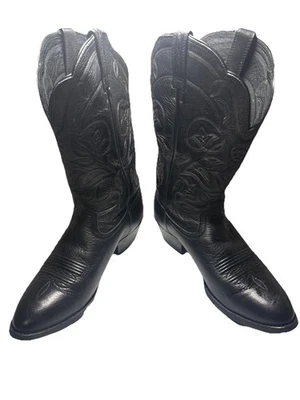 Ariat women's Heritage Western R Toe Black Deertan Boots #15770 size  8C/ EU 39W - Image 1 of 4