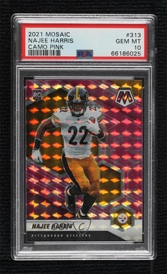 2021 Panini Mosaic Rookies Pink Camo Prizm Najee Harris PSA 10 GEM MT Rookie RC - Image 1 of 2