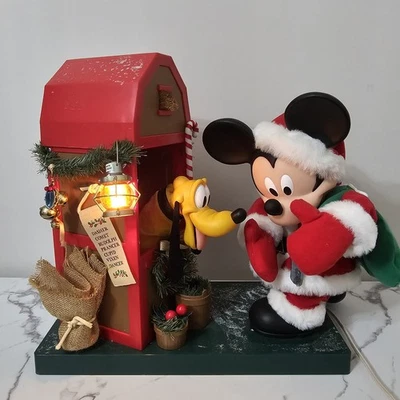 Santa’s Best Disney 19” Mickey & Pluto Barn Christmas Animated Read Details  - Image 1 of 4