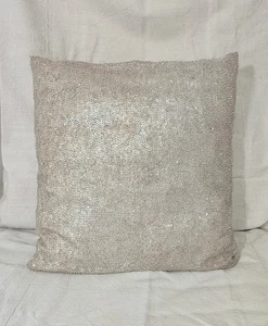 Beautiful Vintage Anke Drechsel Collection Sequin Bead Silk Cushion Blue Gray - Picture 1 of 21