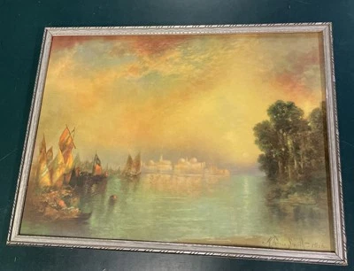 May Ferris Smith “Grand Canal" 1926 Art Print Litho Framed 16-5/8” x 12-3/4” - Image 1 of 4