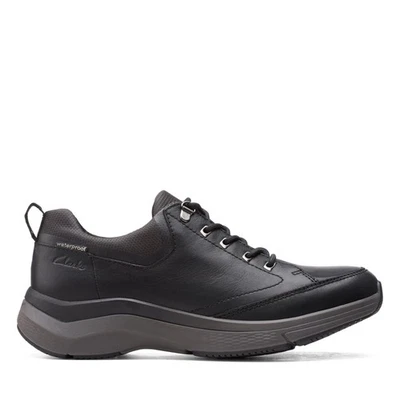 Tênis Clarks Masculino Wave 2.0 Vibe Couro Preto Ativo - Imagem 1 de 4