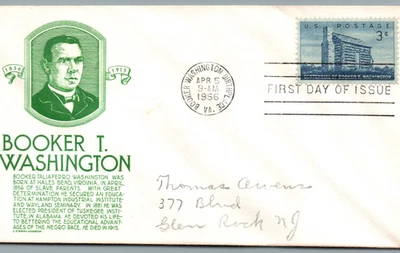 Primer Día Edición 1956-CENTENARIO de BOOKER T. WASHINGTON 3¢-pB402 Foto 1 de 4