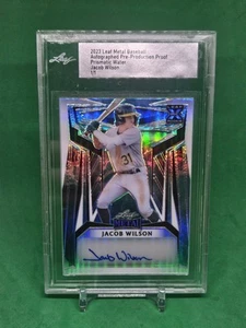 Jacob Wilson RC 2023 Leaf Metal Auto Pre-Production Proof Prismatic Water #1/1 - Picture 1 of 2