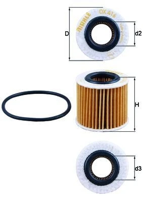 Filtro de aceite MAHLE OX 416D1 para LEXUS, LOTUS,TOYOTA Foto 1 de 4