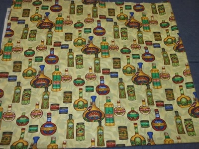 1 Yard Fabric LORILYNN SIMMS #6302 - Olive Oil, Balsamic Vinegar - COOKING Theme - Image 1 of 2
