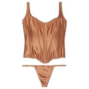 VS Victoria's Secret set corsetto seta classico molto sexy Toffee Medium DD NUOVO - Foto 1 di 8