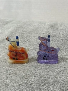 Lot Of 2 Boyd Taffy the Carousel Horse Figurines 2 1/4”SLAG PURPLE - Picture 1 of 5
