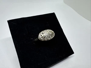 Read!!! Vintage 14k White Gold Diamond Engagement Art Deco Ring Sz 8.25, 3.55g - Picture 1 of 15