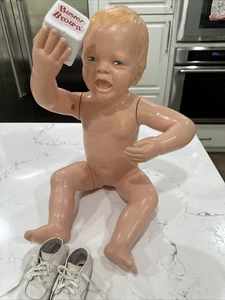 Vintage Buster Brown Child Mannequin Blond Sitting With Block - Picture 1 of 18