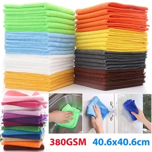 380GSM Microfibre Cleaning Cloths Home Kitchen Car Professional Soft 40x40cm New - Picture 1 of 19