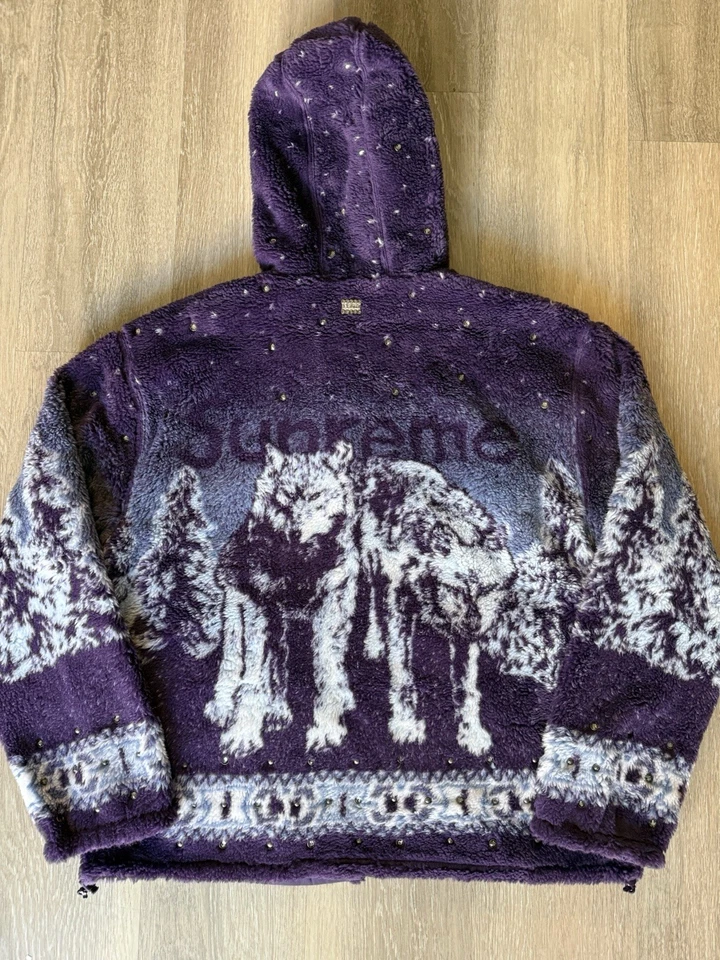 NUEVO CON ETIQUETAS SUPREME BB SIMON REVERSIBLE CON CAPUCHA POLAR PÚRPURA TALLA GRANDE Foto 1 de 4