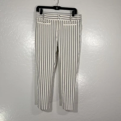 Anthropologie Essential Slim Pants Womens 6 Pinstripe Stretch Cropped Dress Work - Image 1 of 4