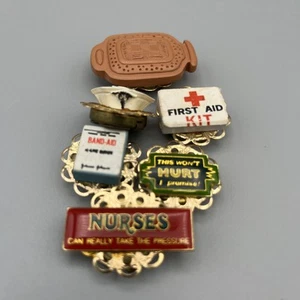 VTG Nurse Themed Button Covers Set Of 6 - Picture 1 of 6