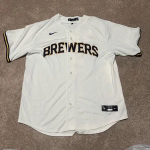 Milwaukee Brewers Jersey Mens XL White MLB Baseball William Contreras Nike - Picture 1 of 5