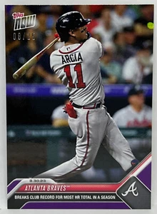 2023 Topps Now #789 Atlanta Braves Breaks Club HR Record PURPLE Parallel 08/25 - Picture 1 of 1
