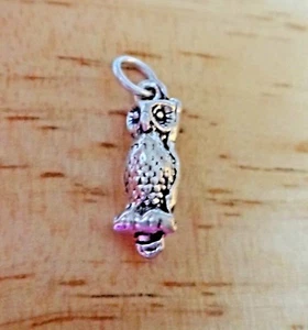 1 Sterlingsilber 3D 20x7mm Massiv Vogel Maskottchen Eule Charm! - Bild 1 von 5