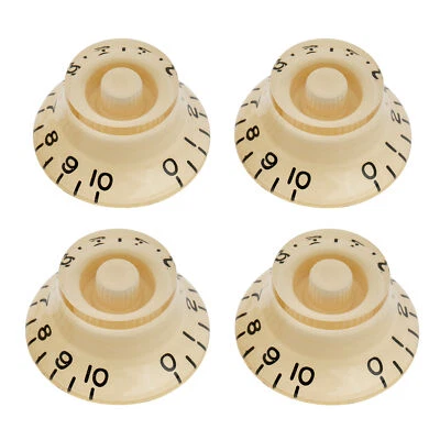 Musiclily Pro 4Pcs Cream Plastic Inch Top Hat Bell Knobs For USA Les Paul Guitar