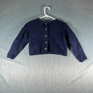 Talbots Kids Girls Cardigan Navy Blue Long Sleeve Button Closure Size 6 Wool - Picture 1 of 11