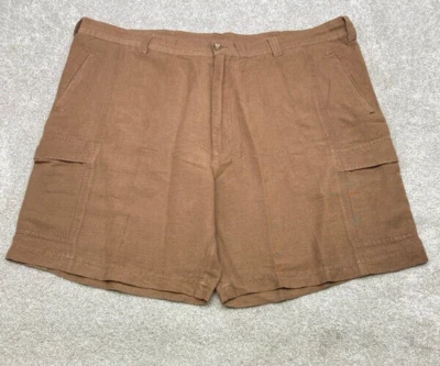 Pantalones Cortos Carga Cubavera Para Hombre 42x8.5 Marrón Mezcla Lino 4665 Foto 1 de 4