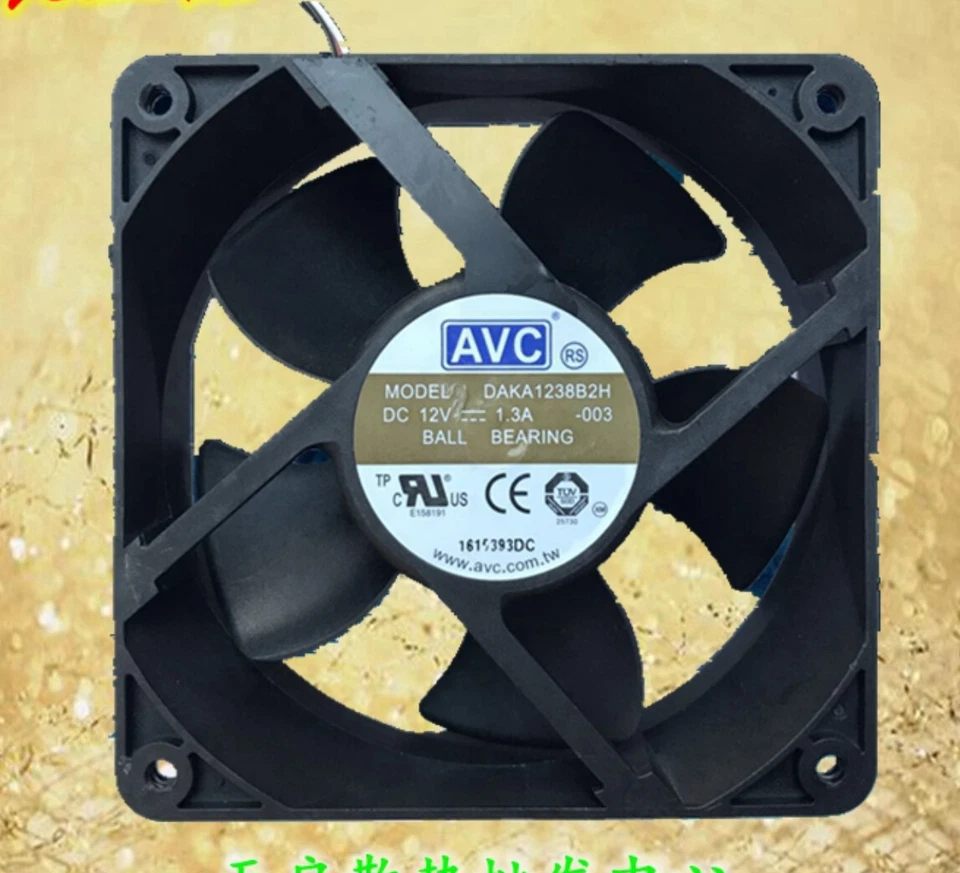 AVC DATA1238B2H/B2U/B4H/B4U/B8U/B8H 12/24/48V DS12038B12U Industrial Cooling Fan - Image 1 of 3