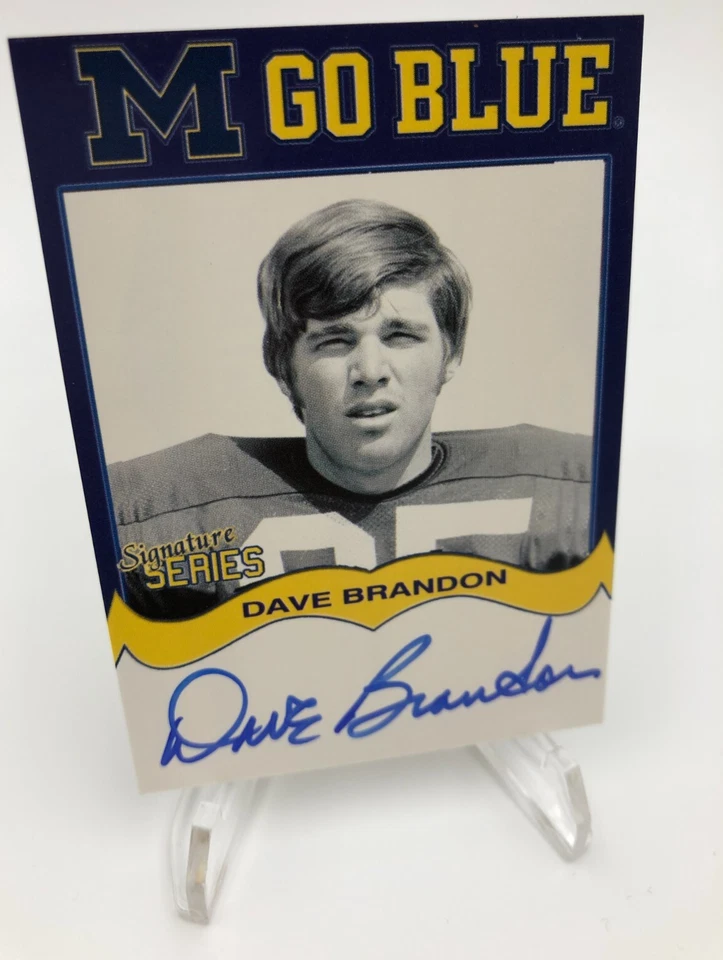 TK Legacy DAVE BRANDON AUTO Signed M GO BLUE MGB84 Card DOMINO'S PIZZA  MICHIGAN - Image 1 of 4