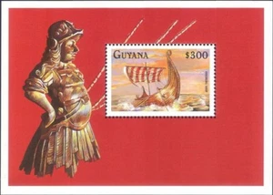 Guyana 1998 Sailing/Longboat/Vikings/Boats/Sail/Transport 1v m/s (b1450f) - Picture 1 of 1