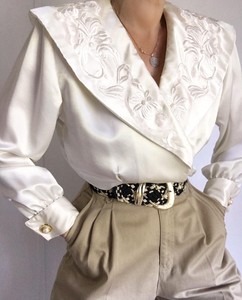 ivory satin blouse