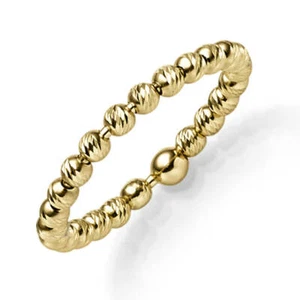 Ring ball ring ladies' ring 585 gold yellow gold diamond-plated width 2.2 mm - Picture 1 of 2