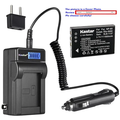 Kastar Battery LCD AC Charger for Vivitar Digital Video Camera DVR-840XHD DVR530 - Image 1 of 4