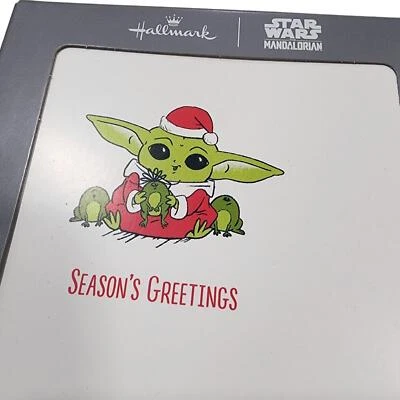 Star Wars Mandalorian Hallmark Christmas Cards Baby Yoda The Child Disney 10 pk - Image 1 of 4