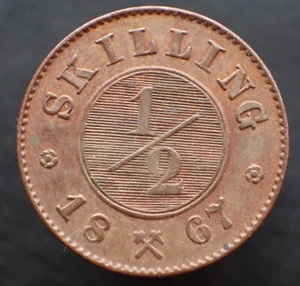 1/2 Skilling 1867 - Noruega KM# 329 moneda de cobre - #R76 - Imagen 1 de 3