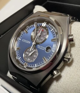 Citizen Super Titanium Chronograph Blue Dial Men's Watch CA7090-87L Open box - Picture 1 of 2