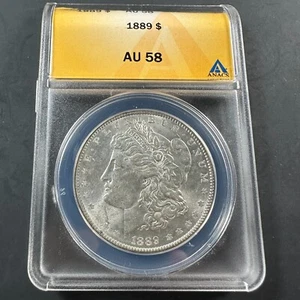 1889 $1 Morgan Silver Dollar, ANACS AU58 (84400) - Picture 1 of 2