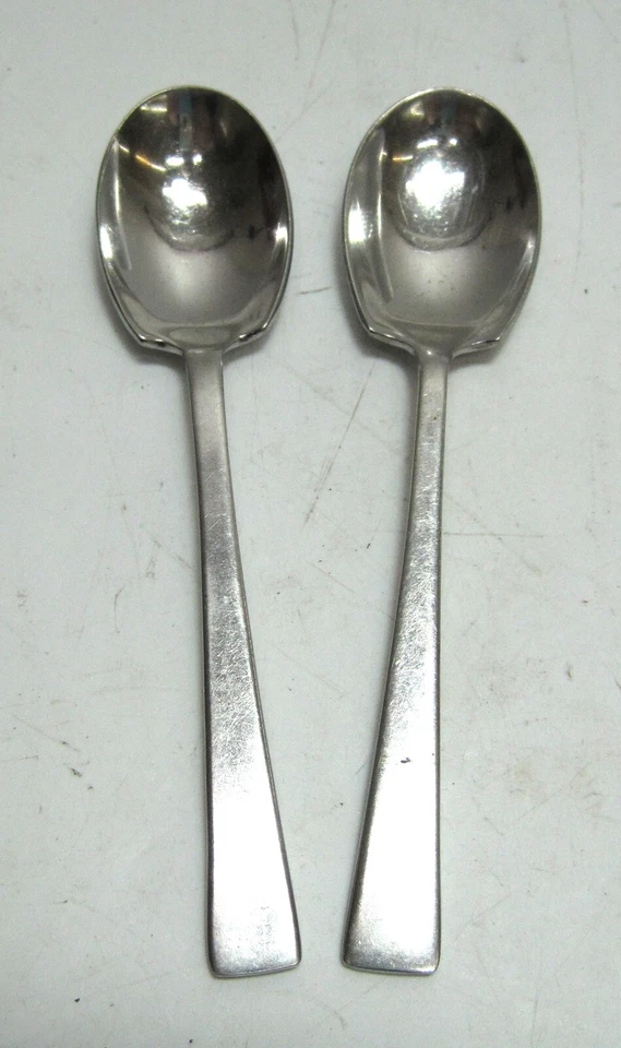 "Juego de 2 - Mappin Webb acero inoxidable plata cuchara mango cuadrado 4,5""" Foto 1 de 2