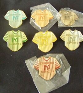 7 yankees - Little League baseball pins Elmira Heights NY District 6 diff colors
