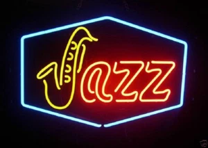 Jazz Sax 24"x20" Glass Neon Light Handmade Artwork Advertising Sign Nightlight - Picture 1 of 1