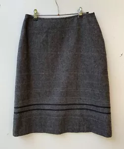 SPORTSGIRL Womens Original 90s Grey Wool Blend Knee Length Skirt Sz 10 (fits 8) - Picture 1 of 9