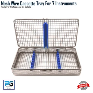 BANDEJA RACK CASETE ESTERILIZACIÓN MALLA PERFORADA DENTAL 7 INSTRUMENTOS AUTOCLAVE - Imagen 1 de 6